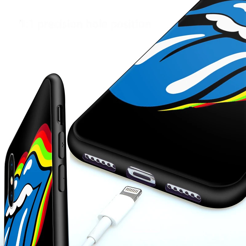Цветной чехол с язычком для макияжа iPhone XS Max сексуальные губы мягкий силиконовый