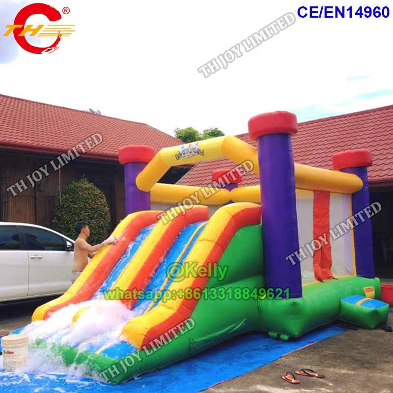6x4 м надувная водная горка батут для продажи коммерческий надувной замок с горкой