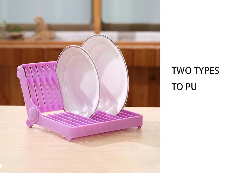Foldable Dish Rack Organizer Bowl Plate Plastic fodable stand dish organizer bowls - Kitchen Storage |