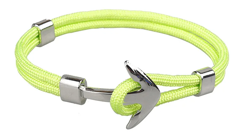 2019 ювелирные изделия ручной работы Серебряный/черный браслет из сплава с якорем