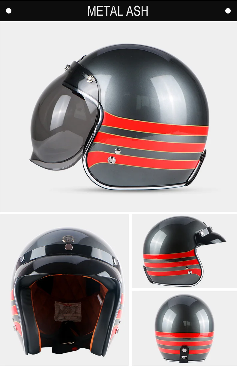 TORC moto rcycle шлем винтажный с открытым лицом пузырьковый козырек moto rbike moto cross jet Ретро шлем capacete DOT T50 moto шлем