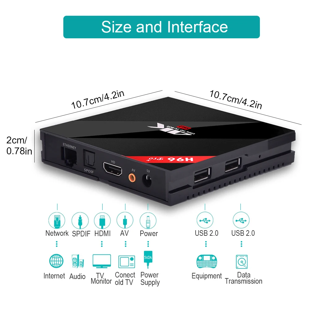ТВ приставка PULIERDE H96PRO + 2 ГБ 16 Android 7 1 Восьмиядерный процессор Amlogic S912 4 ГГц/5 8 ГГц Wi Fi