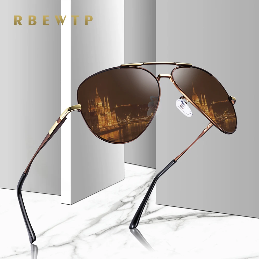 

RBEWTP Unisex Classic Alloy Frame Driver Men Sunglasses Polarized Coating Mirror Frame Eyewear aviation Sun Glasses For Women