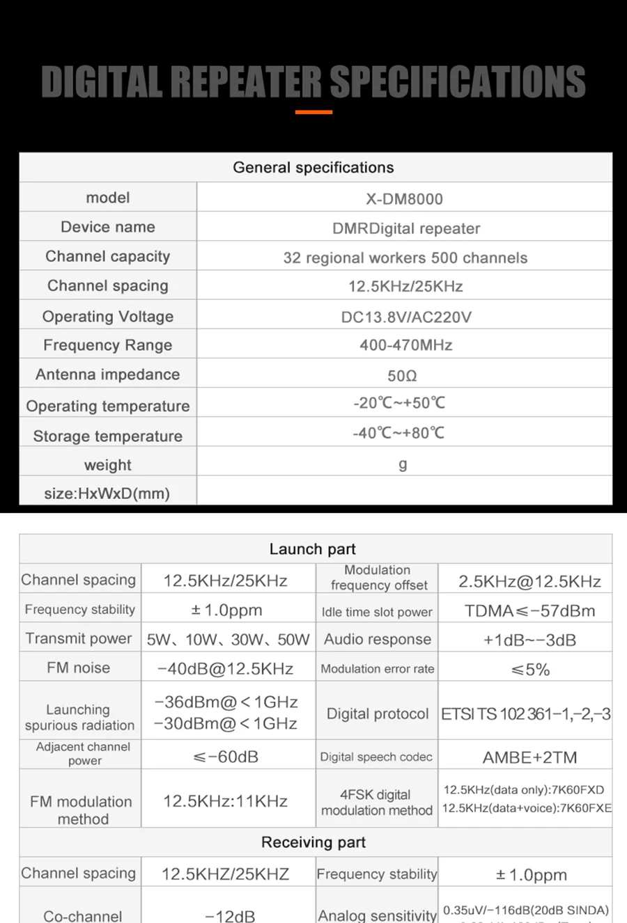 KSUN рация BUXUN Civil Высокая мощность 50 км DMR двойной слот открытый Интерком ретранслятор реле