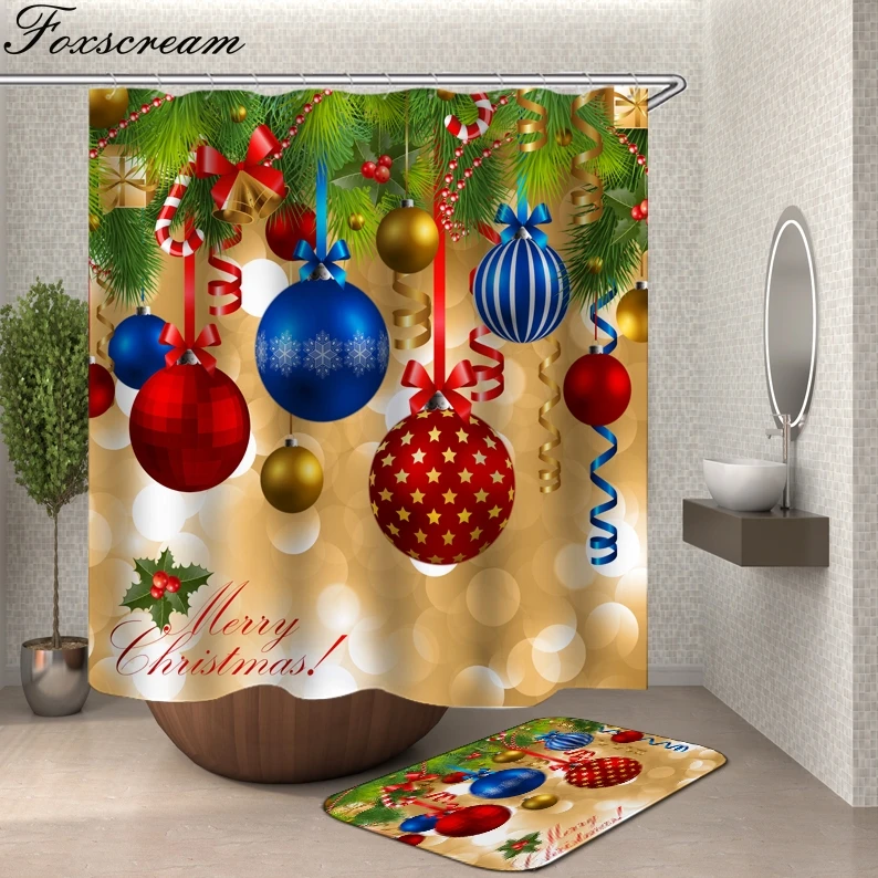Занавеска для душа Merry Christimas ткань 3d занавеска в ванную комнату s ванны