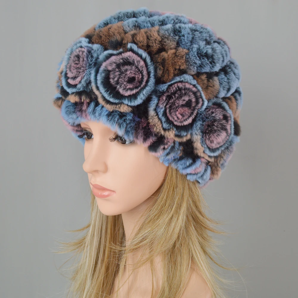 2021 Лидер Продаж России Для женщин натуральный шапка из меха кролика Рекс рекса