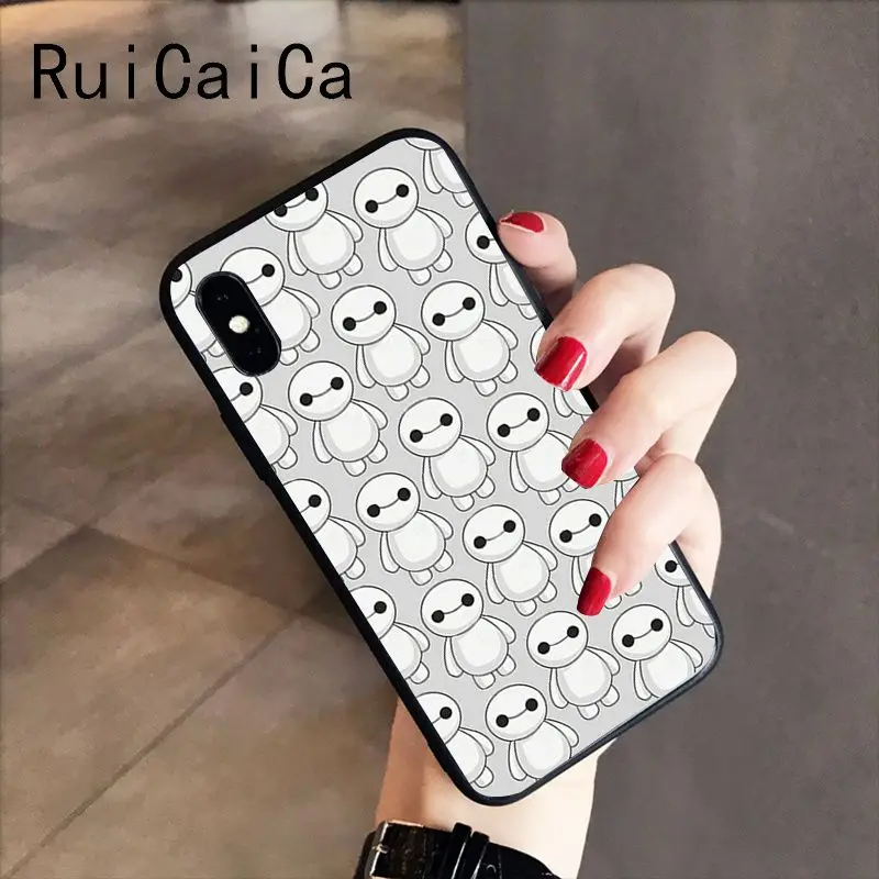RuiCaiCa Baymax большой чехол с героем черный мягкий для телефона iPhone 8 7 6 6S 6Plus X XS MAX 5 5S SE