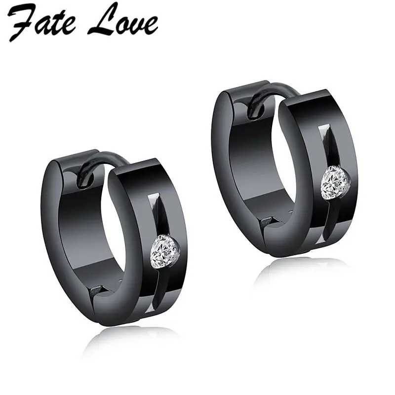 Мужские серьги-гвоздики из нержавеющей стали с фианитом | Украшения и аксессуары