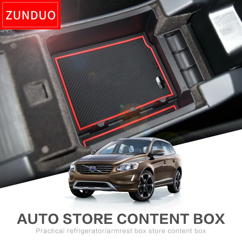

Фотобокс для Volvo 2012-2018 XC60 S60 V60, органайзер контейнеров центральной консоли из АБС и ПВХ