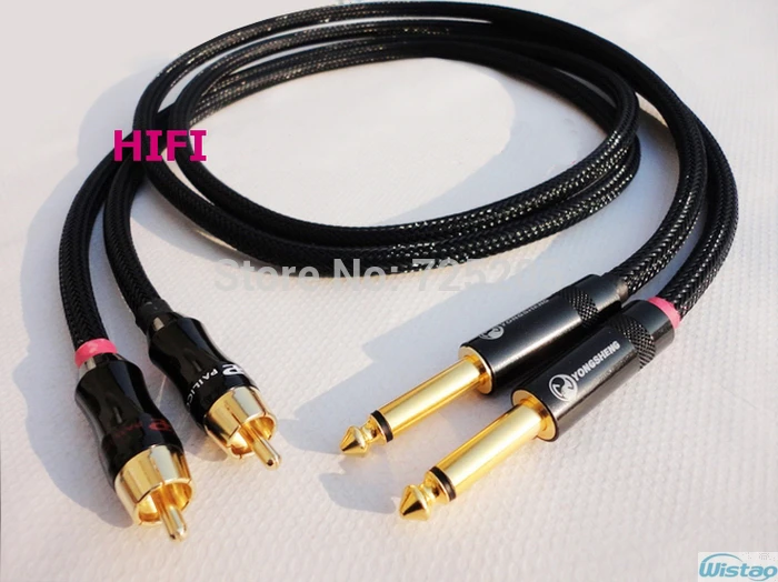 Hi Fi 6 35 мм к RCA кабелю стереоразъем Budweiser позолоченный штекер 4N Choseal OFC аудио кабель