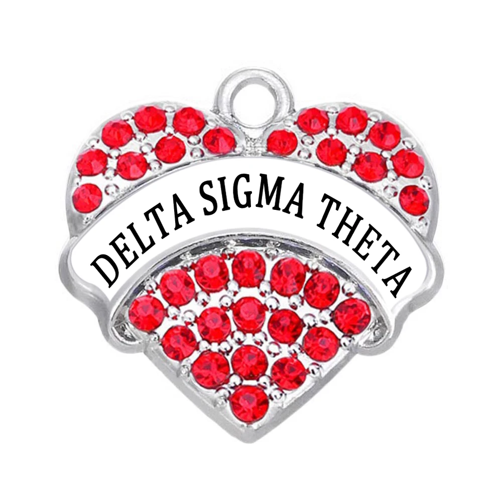 Сувениры подарок для Sorority Crystal Message Hearts Shape греческие буквы Delta ST шарм и подвески