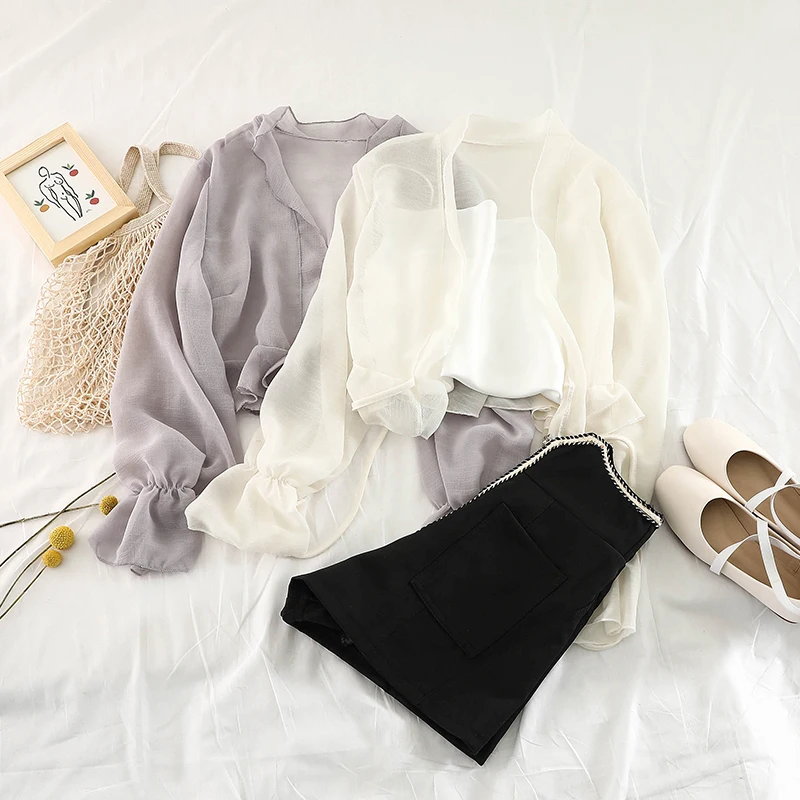 Новинка 2019 модная женская блузка рубашка весенняя на бретелях шифон короткий