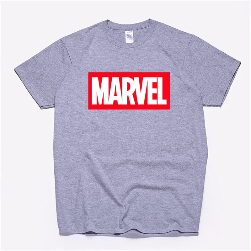 Мужские футболки из хлопка с забавным принтом Marvel унисекс 2019 Лето 100% хлопок Harajuku