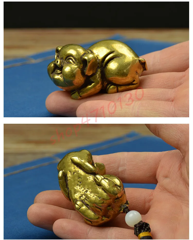 

Pure Copper Solid Golden Pig Small Ornaments Exquisite Crafts Collections