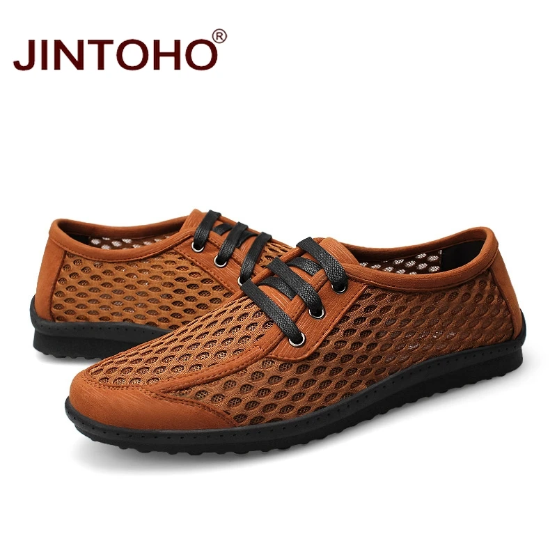 Туфли JINTOHO Мужские дышащие повседневная сетчатая обувь брендовая дизайнерская