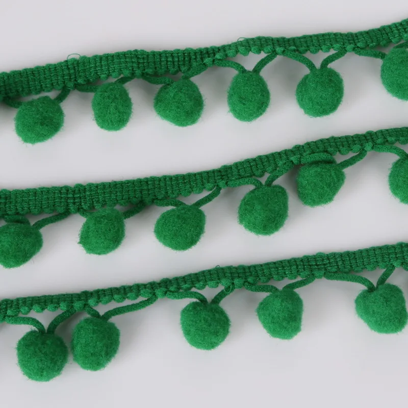 Шар для волос кружевная обшивка бальная лента с бахромой шитья зеленый цвет