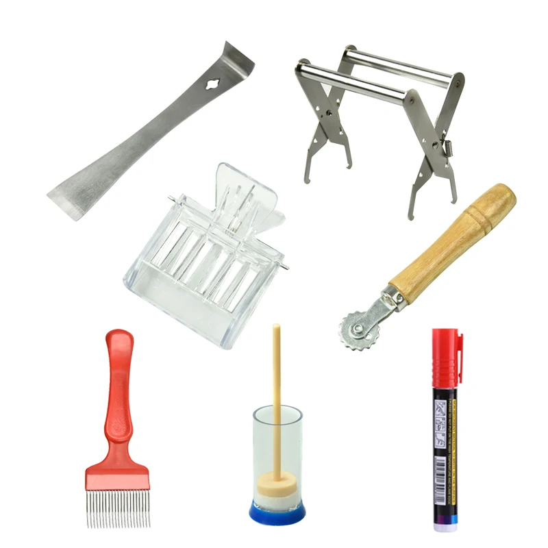 

7pcs/set New Beekeeping Uncapping Fork+queen Catcher+marking Pen+hive Tool All-round Tool Practical Beekeeping Equipment Kits