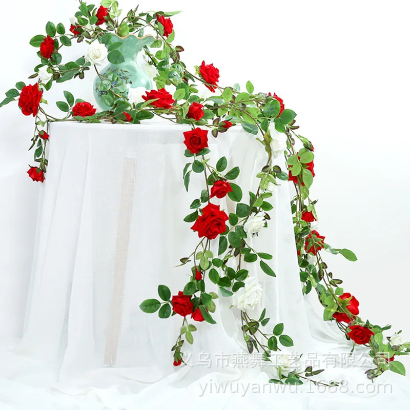 Красные розы вино из Плюща с зелеными листьями для домашнего свадебного