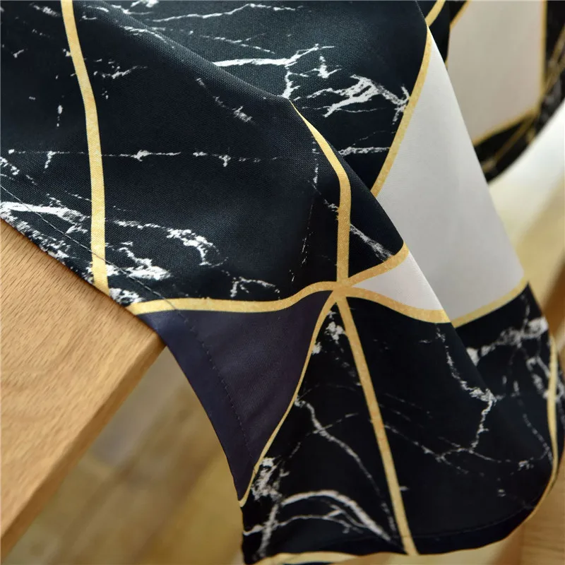 

Nordic Style Tablecloth Black Geometric Printed Dining Table Cloth For Home Kitchen Rectangle Table Cover Waterproof