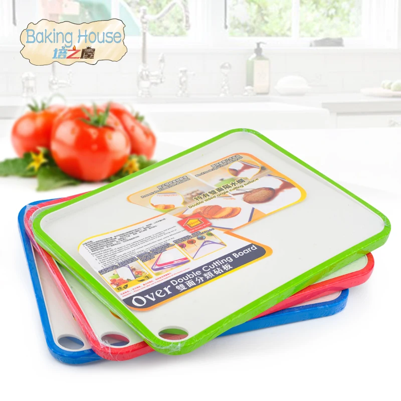 Двухсторонняя разделочная доска Нескользящая пластиковая кухонная для резки