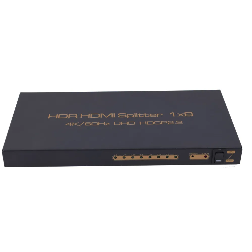 HDR 8 портов HDMI сплиттер переключатель 1x8 4K x 2 K/60 H 3D полный HD1080P разъем адаптер