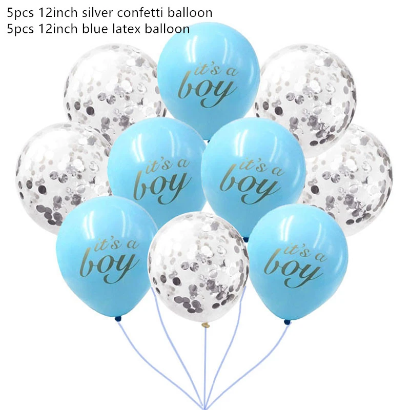 10pcs boy latex set Baby Shower баннер его мальчик/девушка воздушный шар "Конфетти" Детские Пол раскрыть День рождения украшения подарок для детей вечерние Декор поставки - Цвет: 10pcs boy latex set