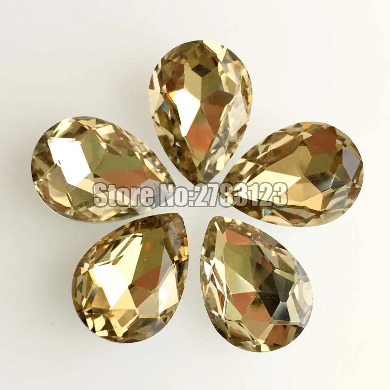 Легкий кофе pointback хорошее качество AAA + стекло хрустальные стразы в форме капель 4x6