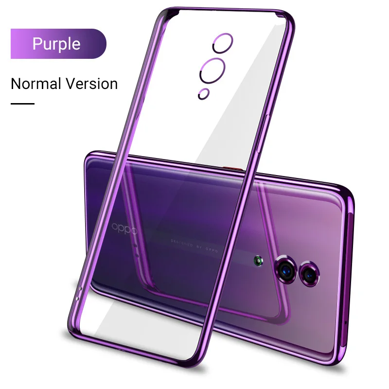 ADKO глянцевый красивый мягкий силиконовый чехол из ТПУ для Oppo Reno Z, прочный Чехол с покрытием для Oppo Reno 5G 10x, версия зума 6,6 дюйма - Цвет: Purple(6.4inch)