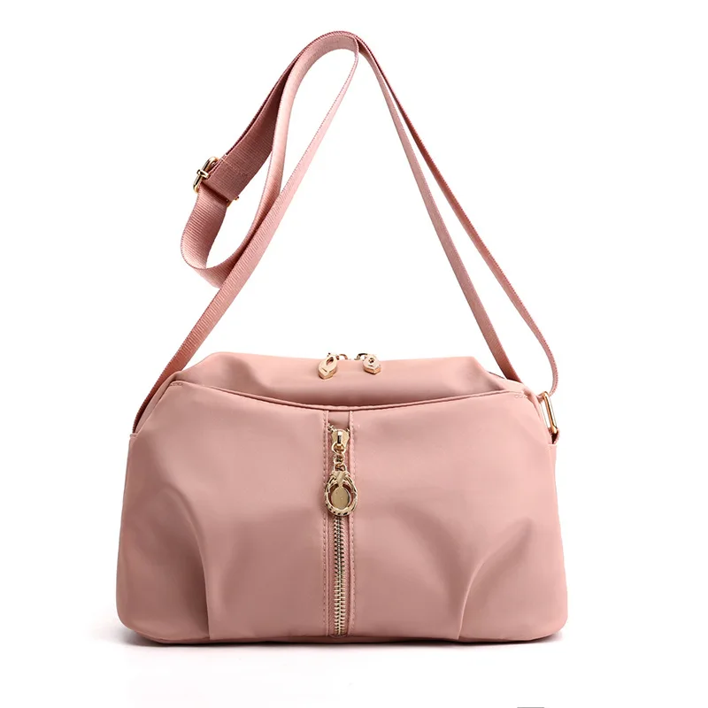 

Women Fashion Solid Color Zipper Waterproof Nylon Shoulder Bag Female Crossbody Bag Ladies Bolsa Waterproof Travel Messenger Bag