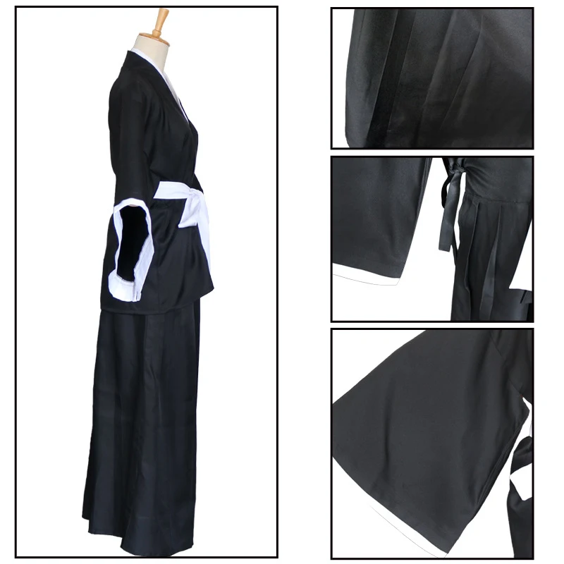 Аниме BLEACH Kuchiki Rukia Косплей Шинигами кимоно с мотивом смерти душа жнец полный комплект Куросаки костюм Ичиго(Топы+ брюки+ пояс