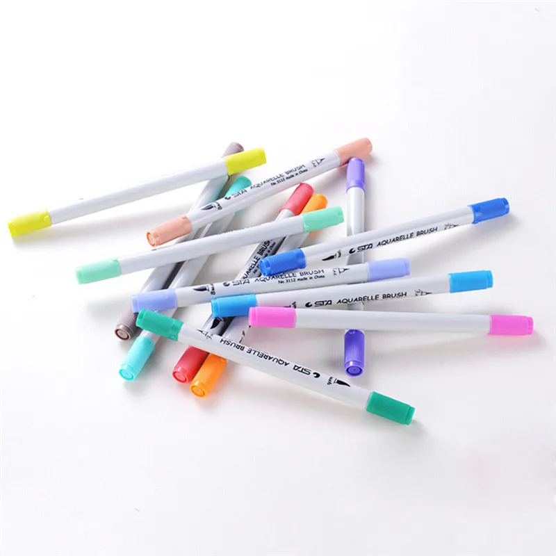 Детские игрушки для рисования 12 цветов двойная головка ручная роспись маркеры