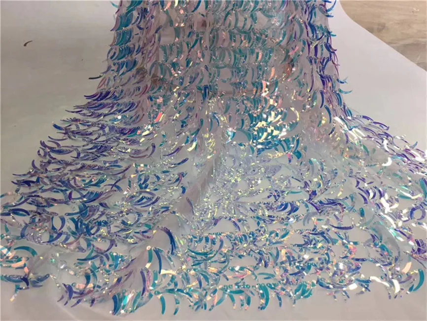 Кружевная ткань из фатина с блестками в нигерийском стиле 3D аппликация цветов