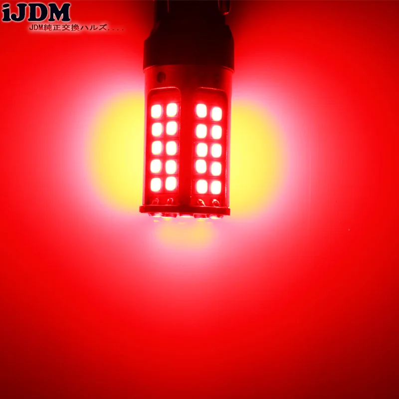 IJDM 7440 светодиодный No Hyper Flash 21 Вт высокомощный красный T20 W21W светодиодный фонарь для автомобильных указателей поворота, задних фонарей, стоп-сигналов, CANBUS