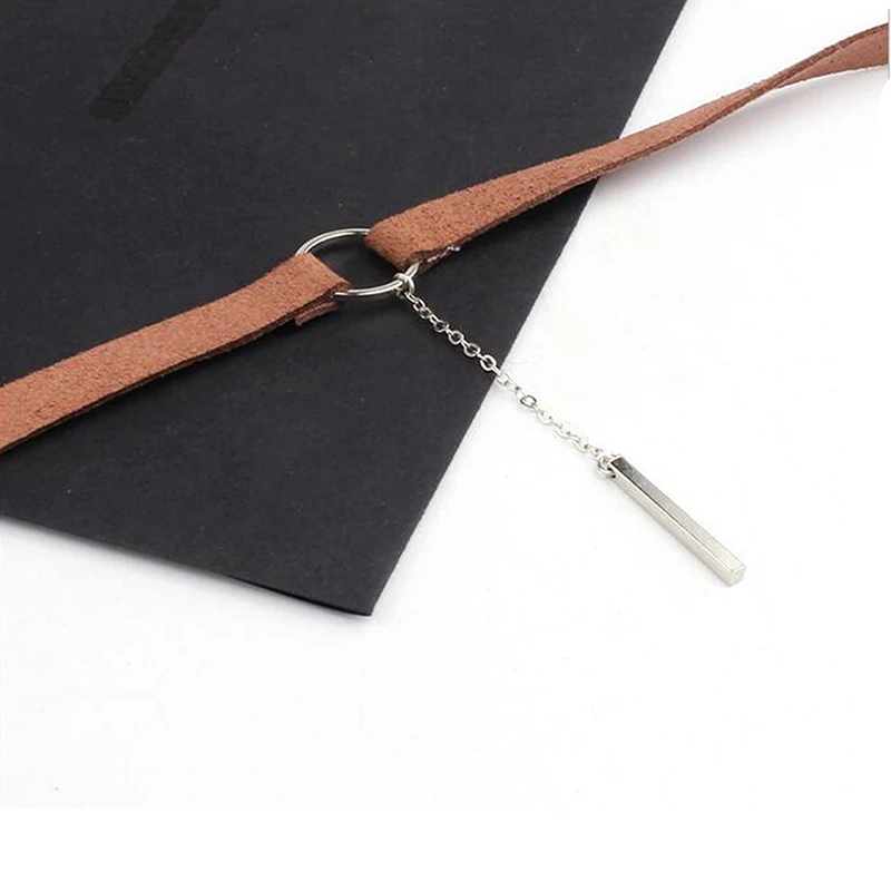 Мода Панк Готический Velvet Choker Ожерелья Длинная Цепь Газа Подвеска Длинное