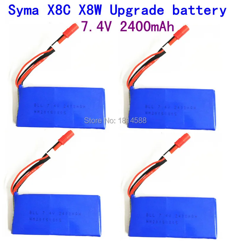 4 шт. SYMA X8 X8A X8C X8C-1 X8W X8G 7,4 V 2400 mAh литий-полимерный аккумулятор RC Quadcopter X8C X8W запасные части