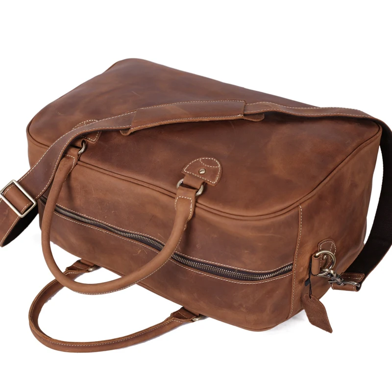 ROCKCOW винтажная сумка для путешествий из кожи с натуральным лицевым покрытием