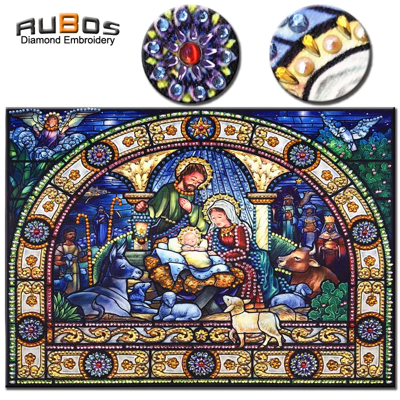 RUBOS DIY Алмазная вышивка семья Иисус Христос икона религия алмазная живопись мозаика 5D большой бисер жемчуг кристалл ремесло подарок распродажа