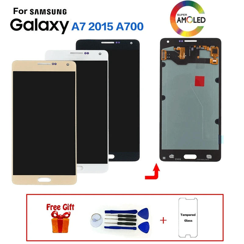 Amoled ЖК-дисплей для samsung A7 A700 A700F ЖК-дисплей сенсорный экран дигитайзер протестированный рабочий A700F сменный ЖК-дисплей+ Инструменты