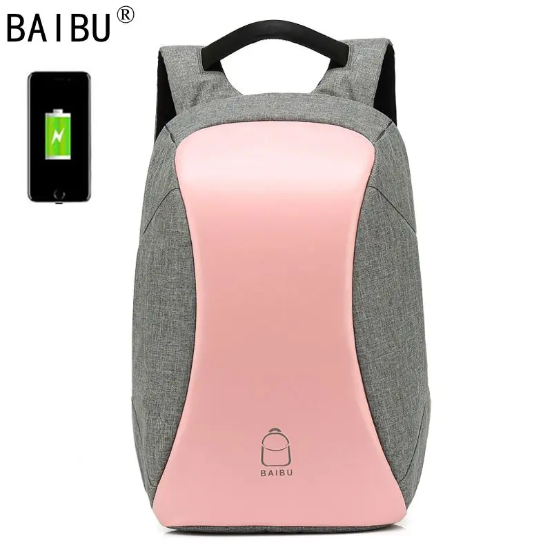 BAIBU женский рюкзак с защитой от кражи usb зарядка 15 6 для ноутбука