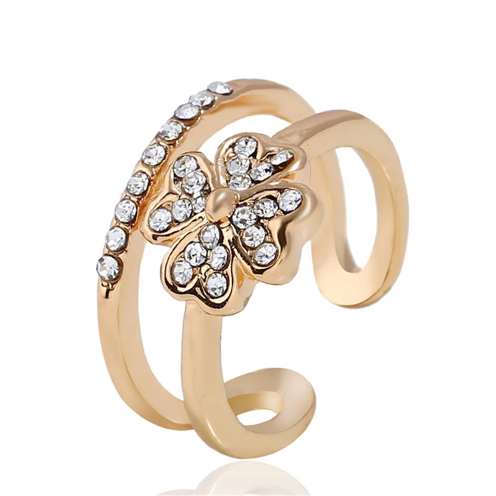 Кольцо Цветок Маргаритки Сногсшибательный Очищенный Имитированный Циркон Свадебные Ювелирные Изделия CRLEY Двухцветное Модное Элегантное Оригинальное Серебряное Золотистое.