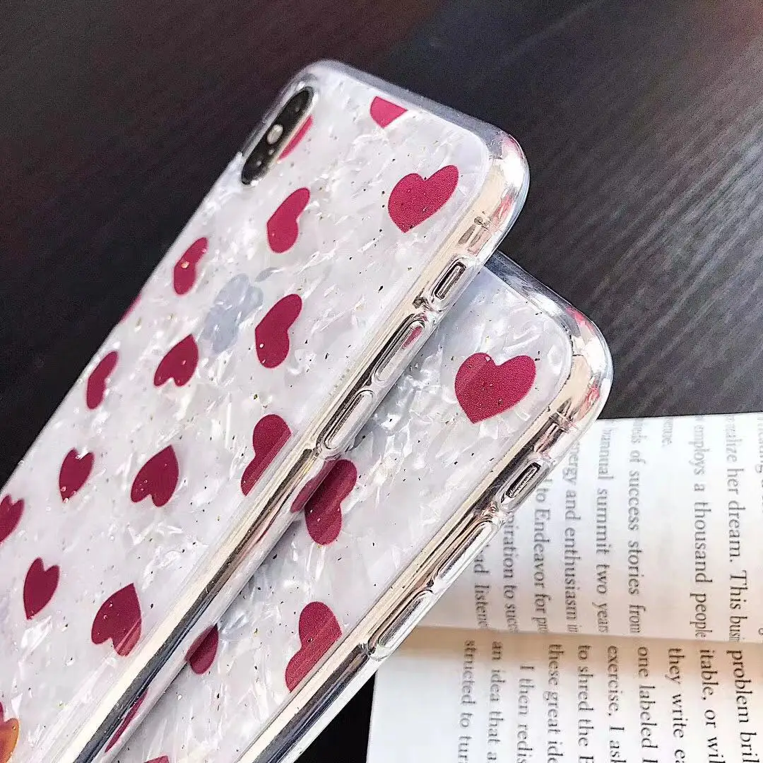 Wixcen белый Кристальный чехол для телефона с сердечком Iphone Xs Max Xr Блестящий