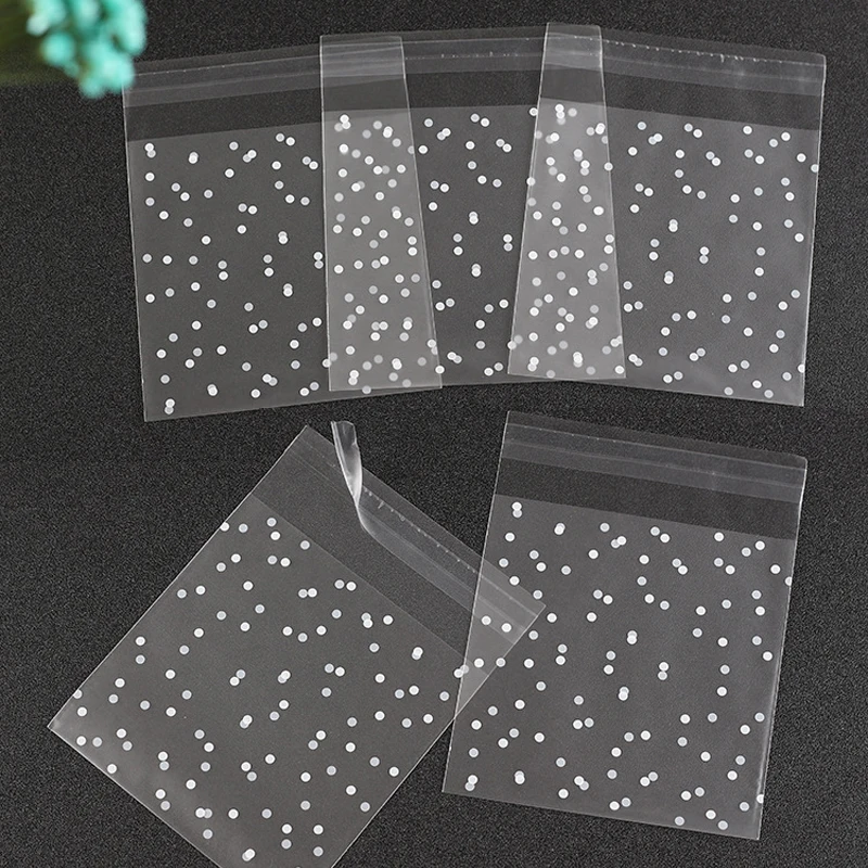 

White Dots Cookies Package Birthday Party Decor Candy Bag Frosted Plastic Biscuits Packaging Matte Party Gift Packaging Bags