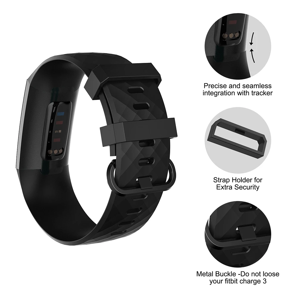 Honecumi для Fitbit Charge 3 ремешок мягкий ТПУ наручные часы ремешок для Fitbit Charge 3 сменные аксессуары маленький большой