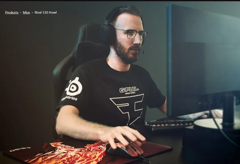 Оригинальная игровая мышь Steelseries Rival310 roared HOWL CSGO