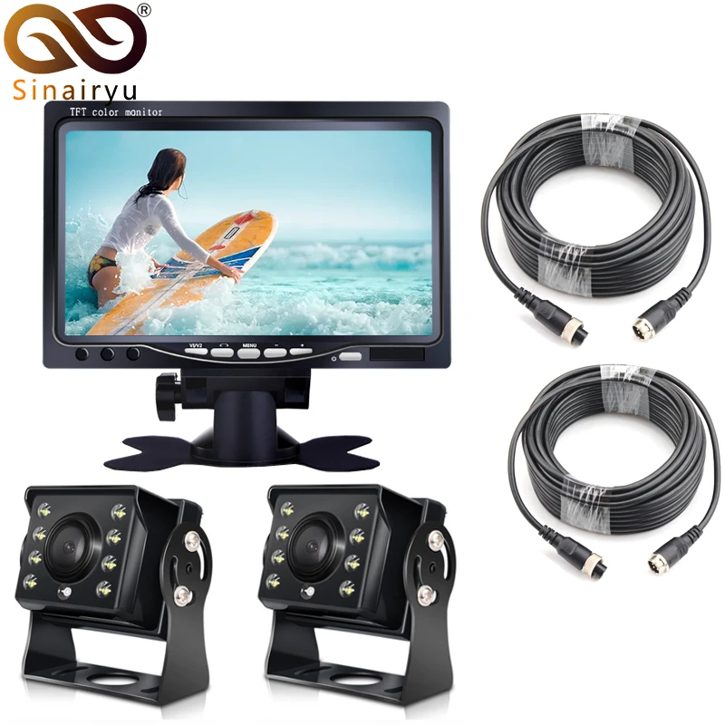 1280*960P 7 &quotIPS Экран AHD CCTV автомобиля для контроля уровня сахара в крови с 2 Каналы