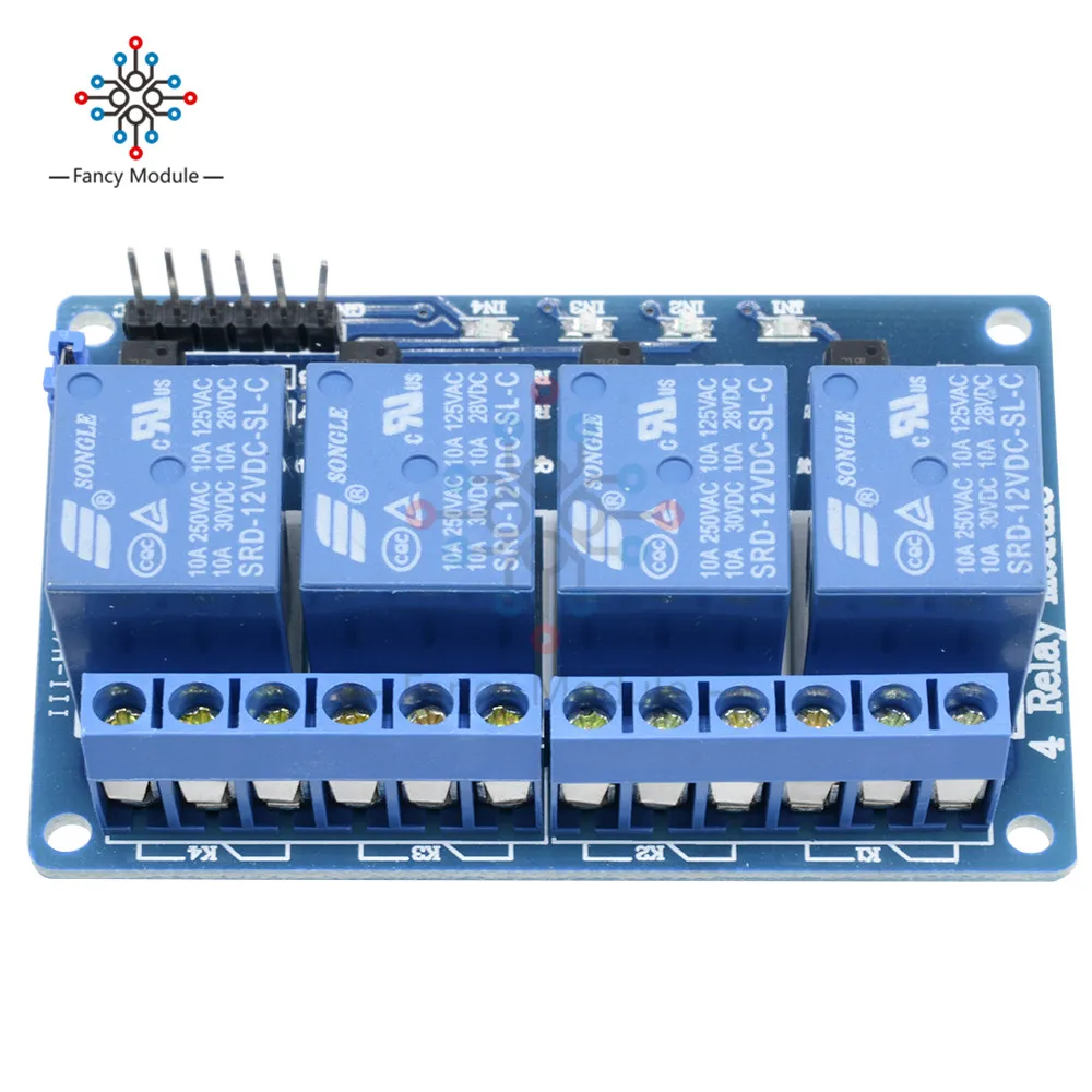 4 Канальный Релейный Модуль 12 В постоянного тока оптрон для Arduino ARM AVR DSP PIC MSP AC 250 в 10