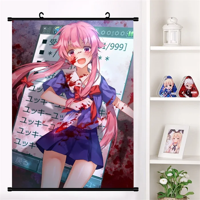 T Японское аниме Mirai Nikki Amano Yukiteru Gasai Yuno Настенная роспись плакат Настенные подвесные плакаты коллекция домашнего декора - Цвет: T