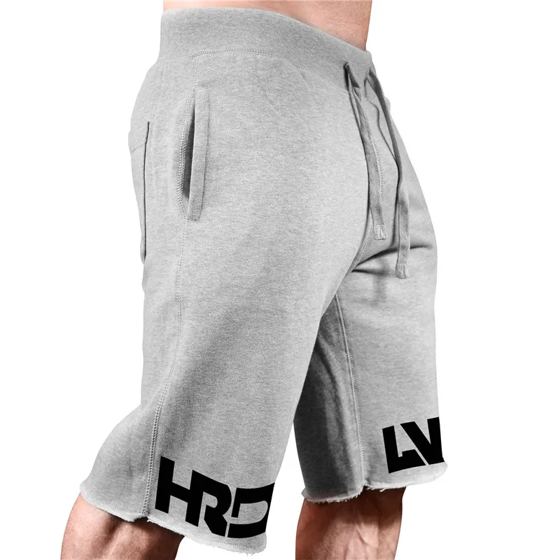 New high quality slim fit Bodybuilding mens fashion short pants new Fitness Joggers sweatpants shorts men's | Мужская одежда
