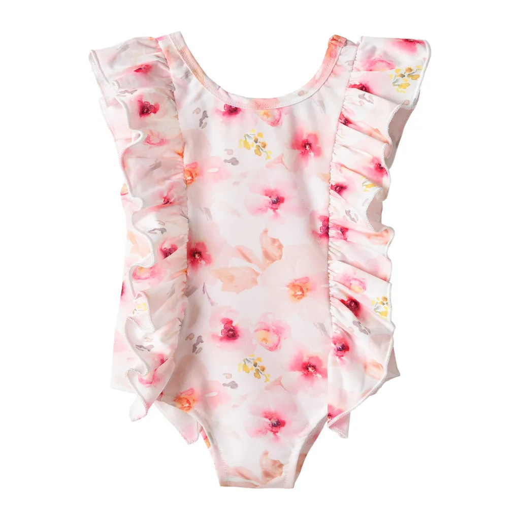 SAGACE/Цельный купальник с цветочным принтом для маленьких девочек цельный