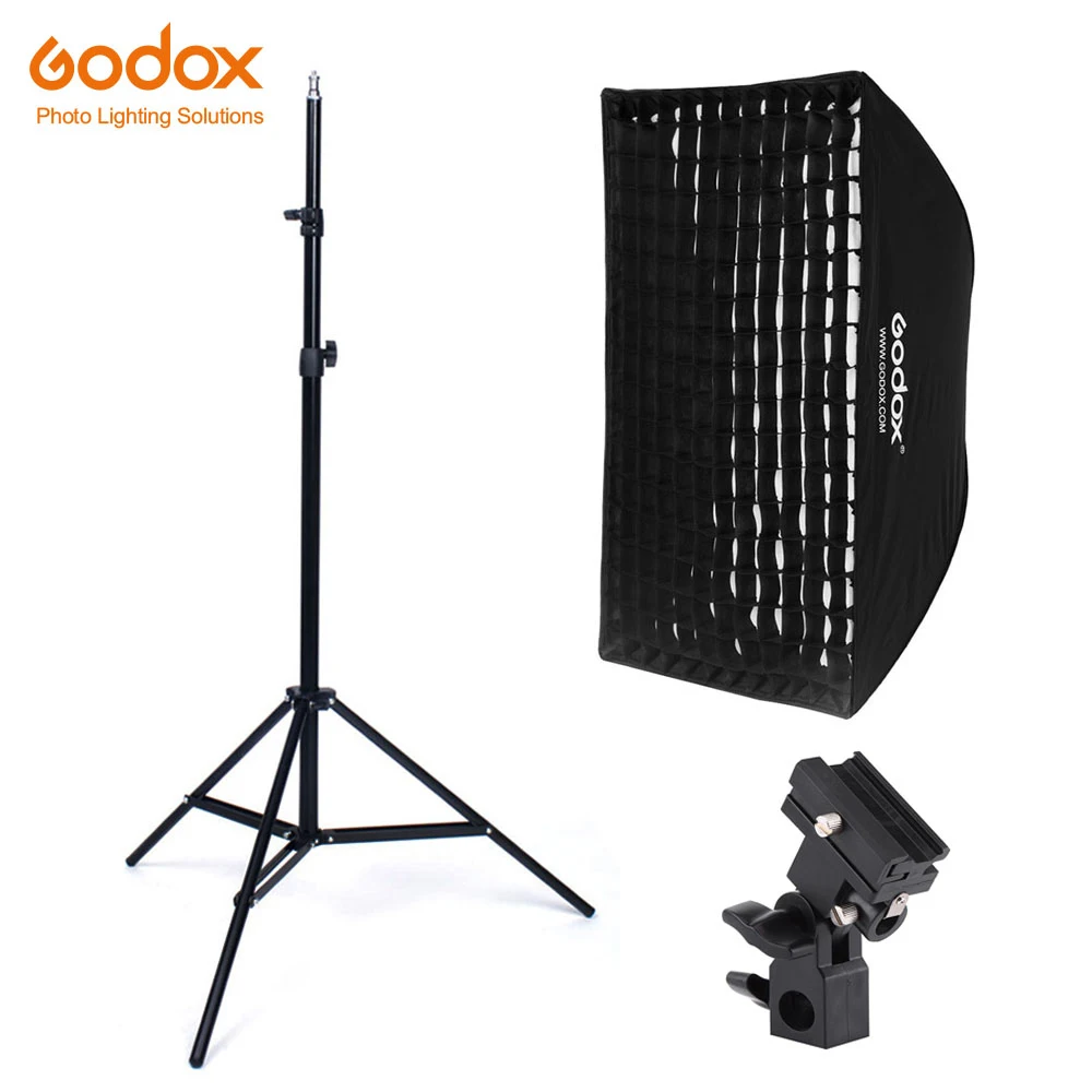 Godox 60x90 см сотовая сетка зонтик софтбокс кронштейн Свет Стенд Комплект строб